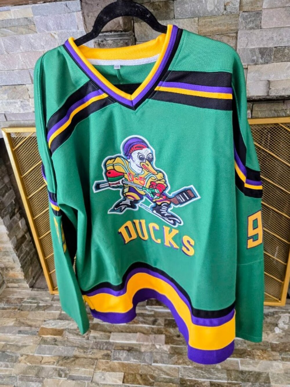 Mighty Ducks Adam Banks #99 Movie Hockey Jersey Stitched - Green - Size XXXL